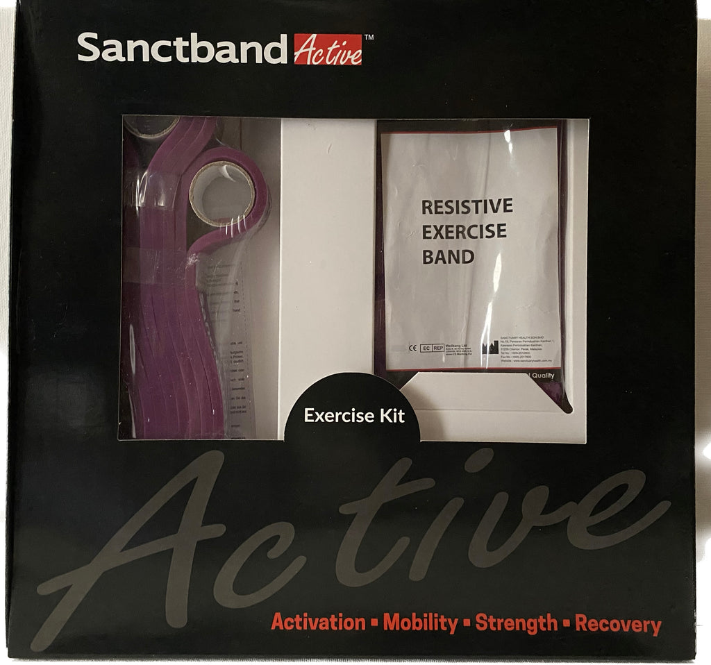 Level 3 Purple Sanctband Active Resiatance Band 3 in 1 Exercise Kit Mi – Sanctband  USA